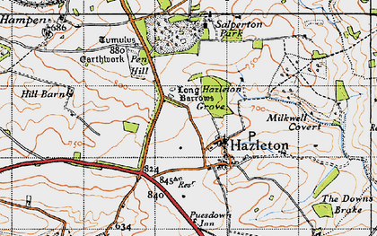 Old map of Hazleton in 1946