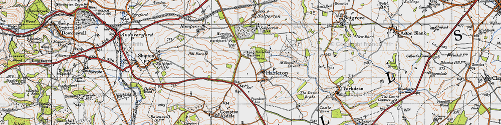 Old map of Hazleton in 1946