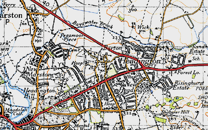 Old map of Bayswater Brook in 1946