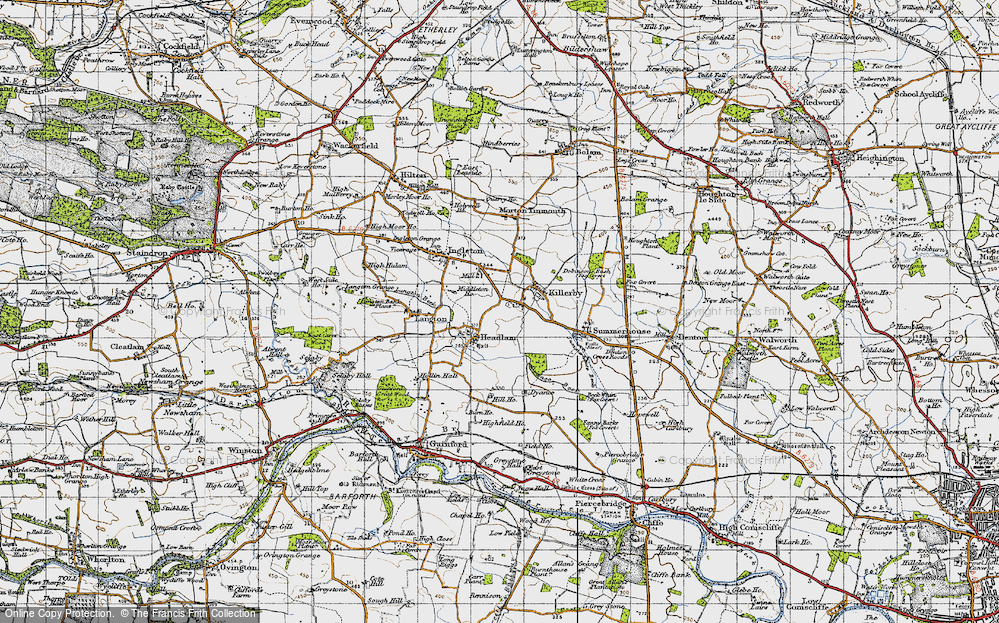 Old Map of Headlam, 1947 in 1947