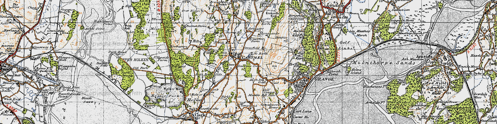 Old map of Borwick's Aynsome in 1947