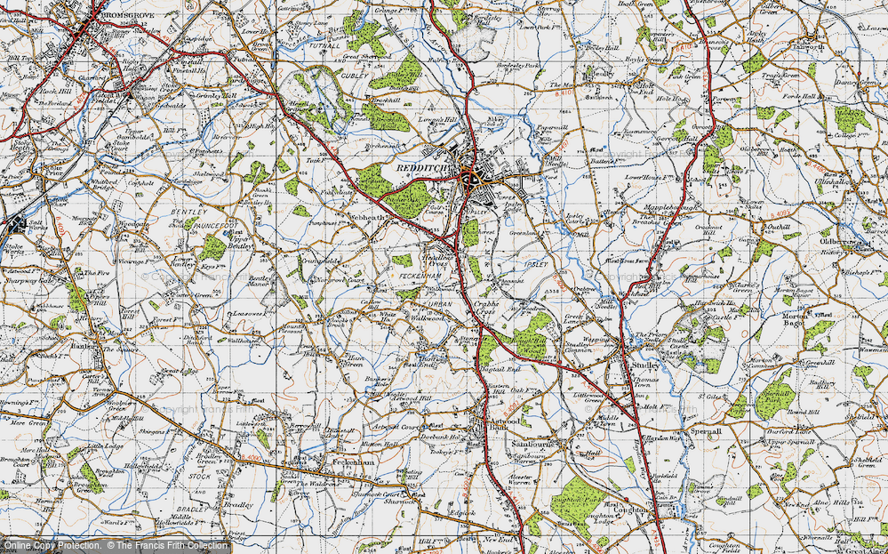 Old Map of Headless Cross, 1947 in 1947