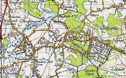 Old map of Headley in 1940