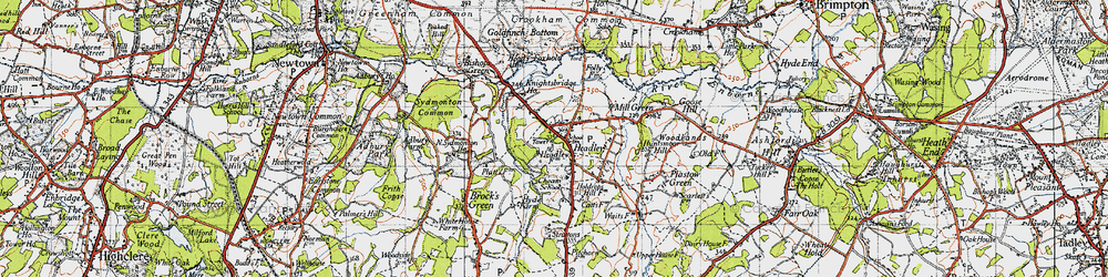 Old map of Headley in 1945