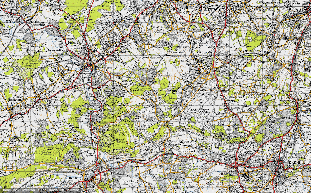 Old Map of Headley, 1945 in 1945