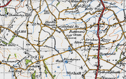 Old map of Headley Heath in 1947
