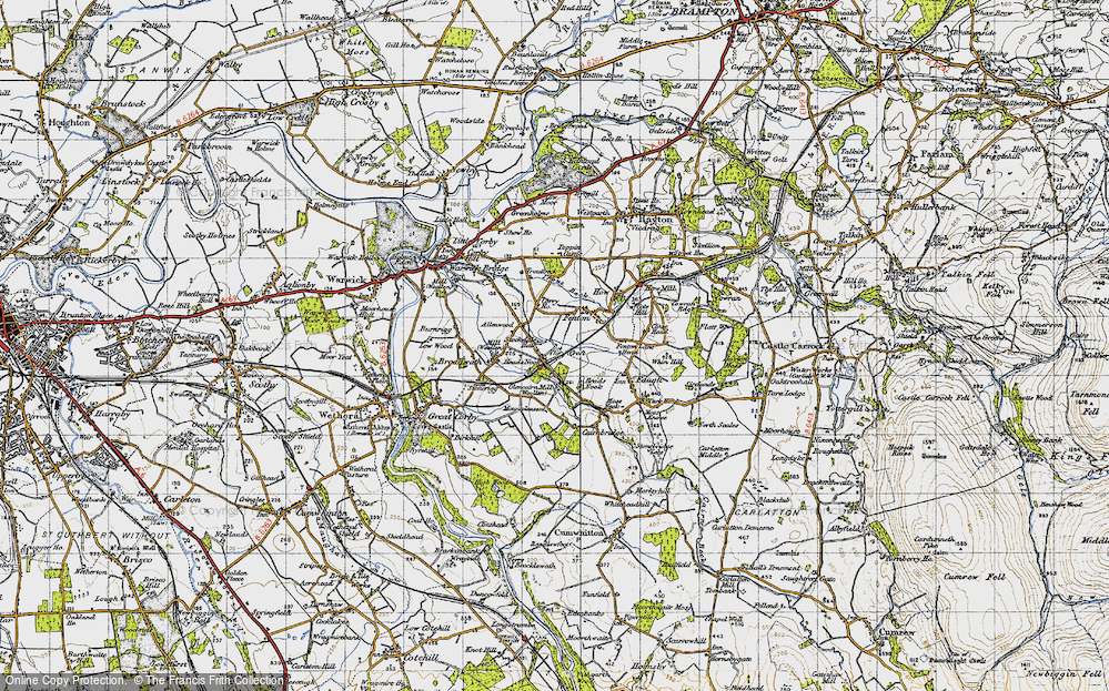 Old Map of Heads Nook, 1947 in 1947