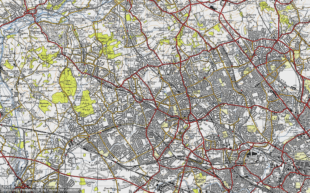 Old Map of Headstone, 1945 in 1945