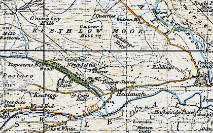 Old map of Healaugh in 1947