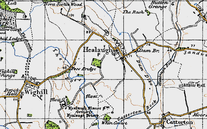 Old map of Healaugh in 1947