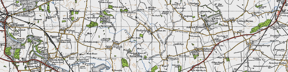 Old map of Healaugh in 1947