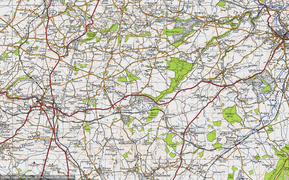 Old Map of Historic Map covering Dean in 1946