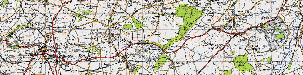 Old map of Dean in 1946