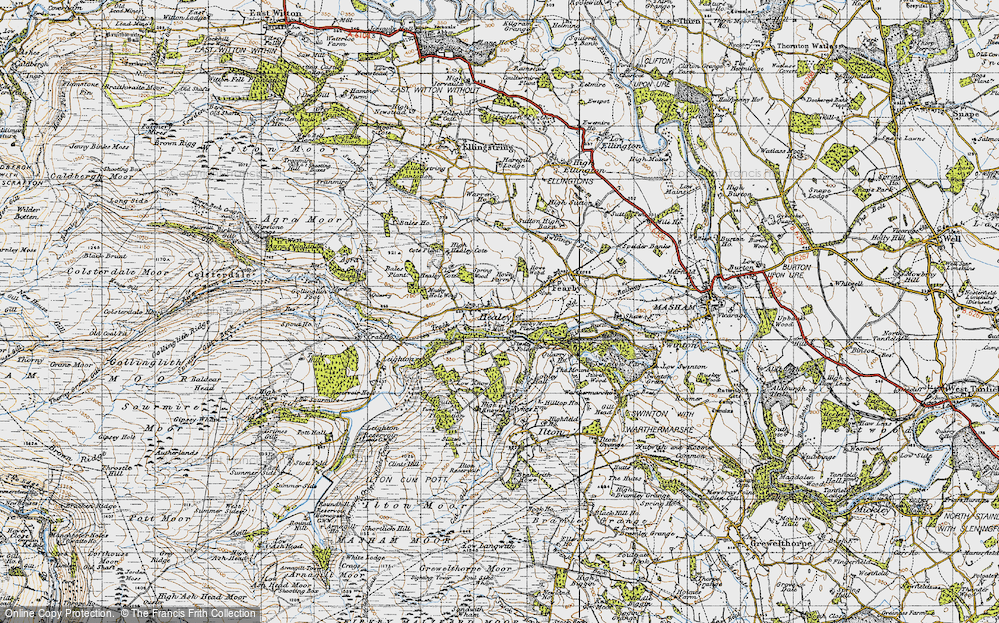 Old Map of Healey, 1947 in 1947