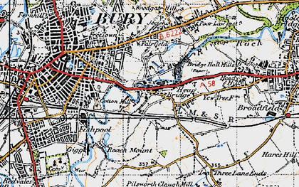Old map of Heap Bridge in 1947