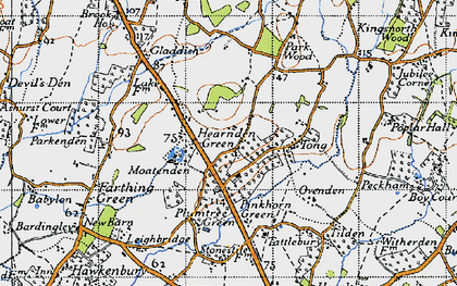 Old map of Hearnden Green in 1940