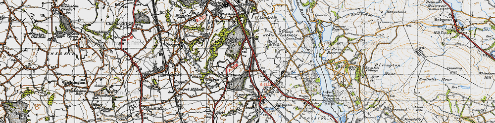 Old map of Heath Charnock in 1947