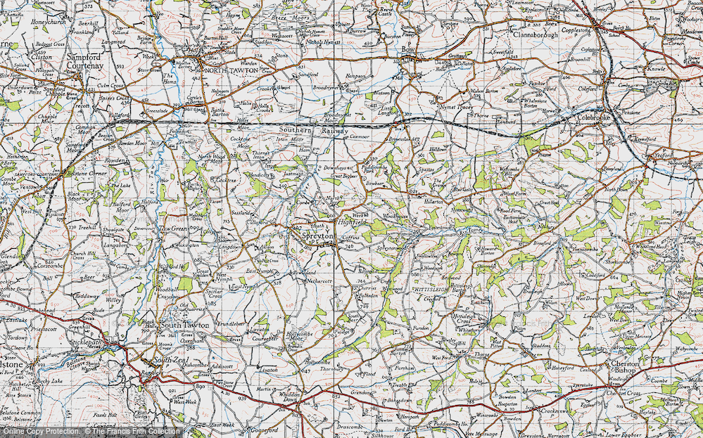 Old Map of Heath Cross, 1946 in 1946