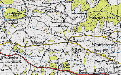 Old map of Heath Cross in 1946