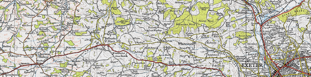 Old map of Heath Cross in 1946