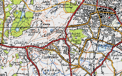 Old map of Bricksbury Hill in 1940