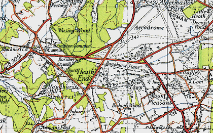 Old map of Heath End in 1945