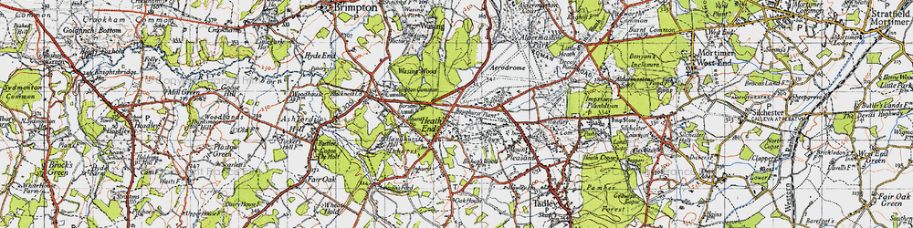 Old map of Heath End in 1945