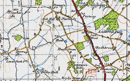 Old map of Heath Green in 1947