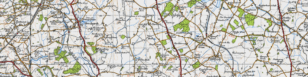 Old map of Heath Green in 1947