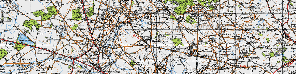 Old map of Heath Hayes in 1946