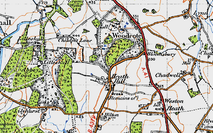 Old map of Heath Hill in 1946