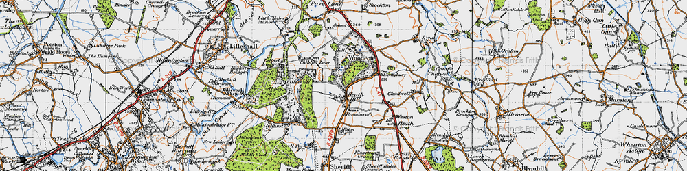 Old map of Heath Hill in 1946