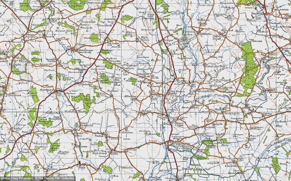 Old Map of Heath Lanes, 1947 in 1947