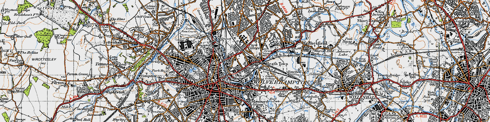 Old map of Heath Town in 1946