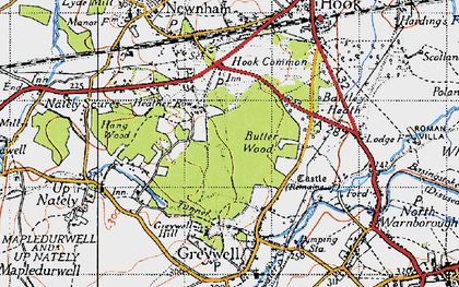 Old map of Hook Common in 1940