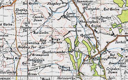 Old map of Heathercombe in 1946