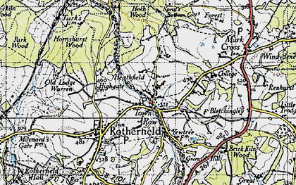 Old map of Heathfield in 1940