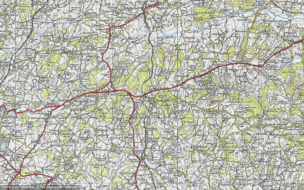 Old Map of Heathfield, 1940 in 1940