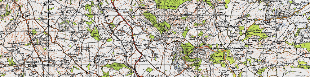 Old map of Bagborough Hill in 1946