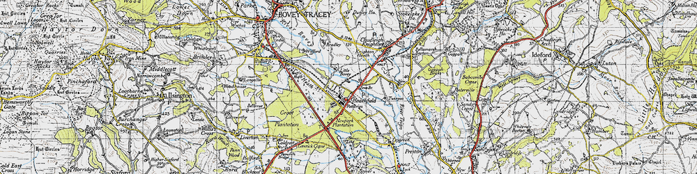 Old map of Bovey Heath in 1946