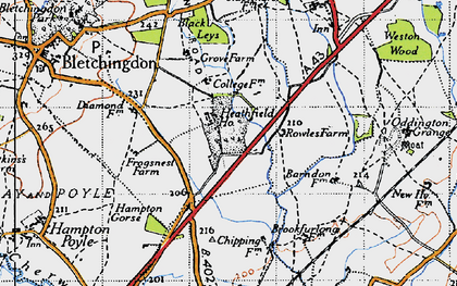 Old map of Heathfield Village in 1946