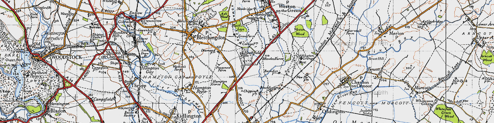 Old map of Black Leys in 1946