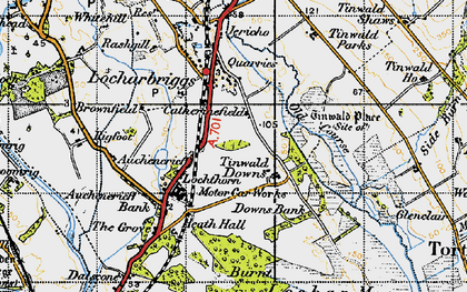 Old map of Heathhall in 1947