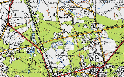 Old map of Heathlands in 1940