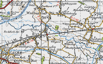 Old map of Heatley in 1947