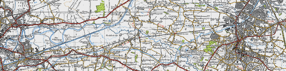 Old map of Heatley in 1947