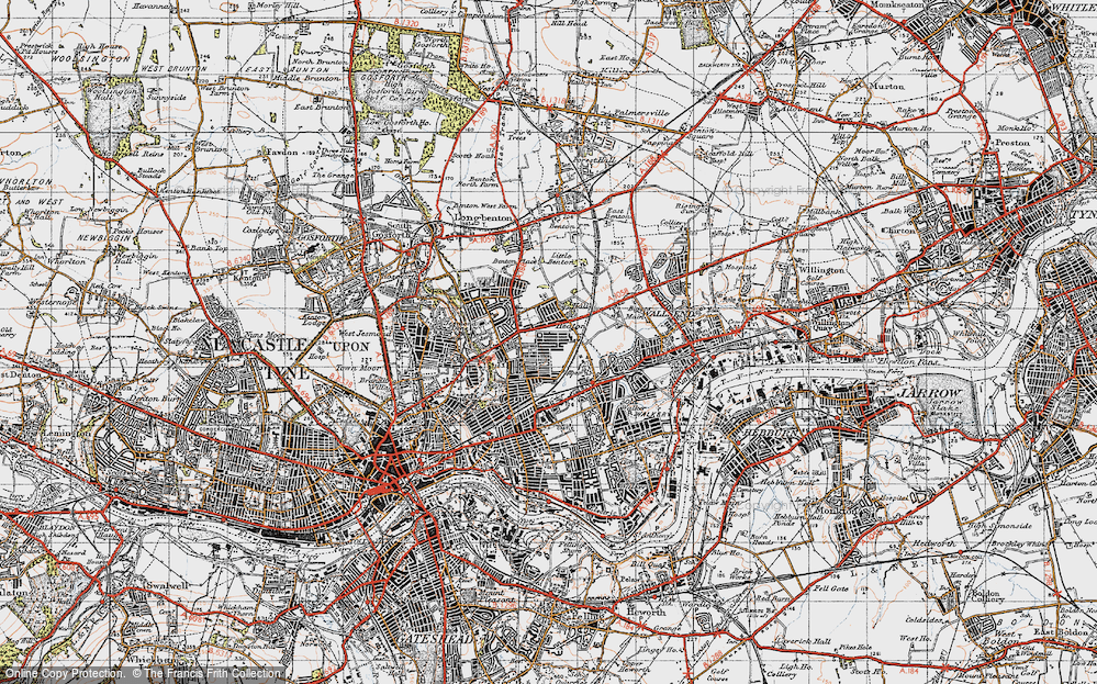 Old Map of Heaton, 1947 in 1947
