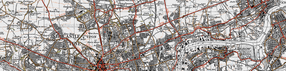 Old map of Heaton in 1947