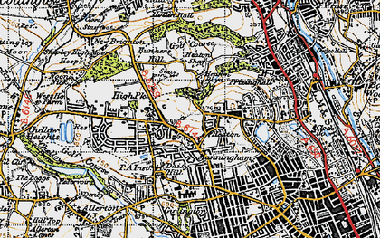 Old map of Heaton in 1947