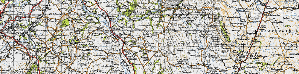 Old map of Axstones Spring in 1947